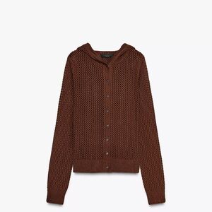 BNWT Zara Brown Knit Hooded Cardigan